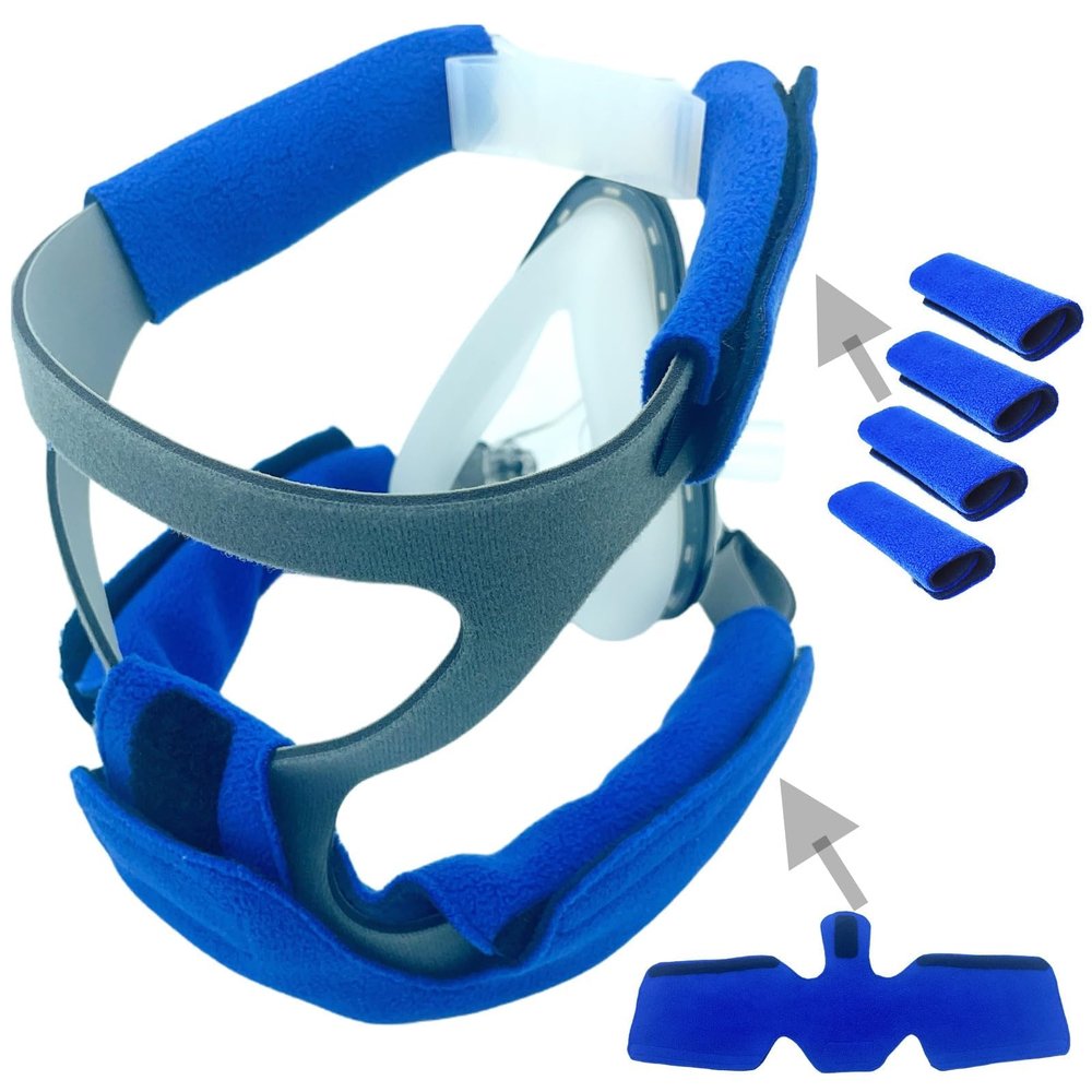 4 Packs CPAP Strap Covers +1 Pack Neck Comfort Pad CPAP Mask Cover Compatible with Full CPAP Mask to Reduce Headgear Pressure and Cheek Red Marks Extend CPAP Strap Useful Life for CPAP Supplies