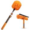 1.5-to-4 ft Cobweb Duster & Window Squeegee with Extension Pole // Spider Web Cleaner Cobweb Brush for Outdoor & Indoor Web Cleaning // Lightweight & Sturdy Telescopic Pole view 1