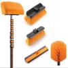 36 Foot Exterior House Cleaning Brush Set & Cobweb Duster with 7-30 ft Extension Pole // Vinyl Siding Brushes with Telescopic Extendable Pole & Window Cleaning Squeegee Tool view 1