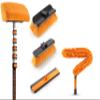 30 Foot Exterior House Cleaning Brush Set & Flexible Ceiling Fan Cleaner Duster with 7-24 ft Extension Pole // Vinyl Siding Brushes with Telescopic Extendable Pole & Window Cleaning Squeegee Tool view 1