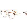 VENOAL Half Frame Metal Reading Glasses for Men&Women, Anti Eye Strain Square Reading Glasses, Anti UV Readers (Color : Tea-1, Size : +0.00) view 1