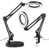 10X Magnifying Glass with Light and Stand Desk Magnifying Glass Light Table Loupe with Heavy Base 3 Color Dimmable LED Lamp for Close Work Precision Machinery Repair Reading Craft view 1