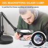 10X Magnifying Glass with Light and Stand Desk Magnifying Glass Light Table Loupe with Heavy Base 3 Color Dimmable LED Lamp for Close Work Precision Machinery Repair Reading Craft view 2