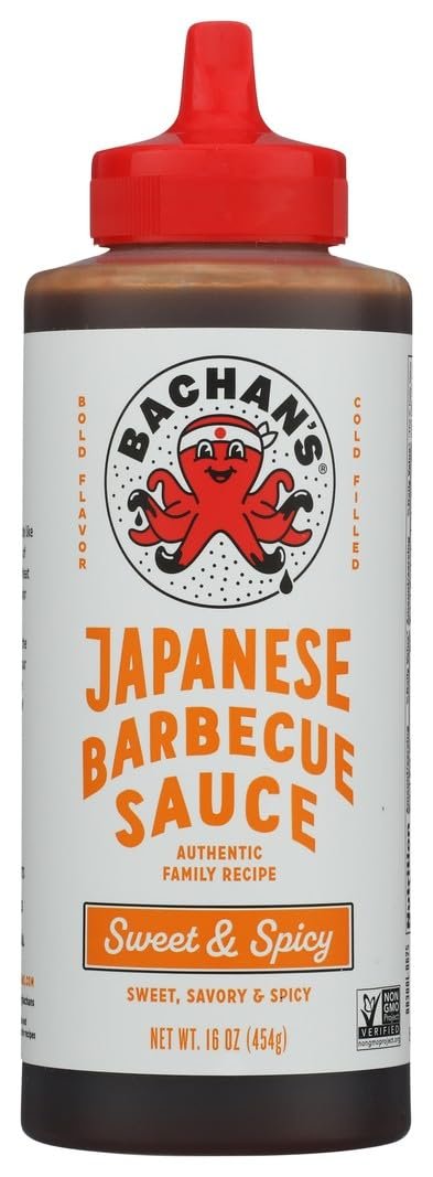 Bachan's Hot & Spicy Japanese Barbecue Sauce, Non GMO, 16 Ounces (Pack Of 6)