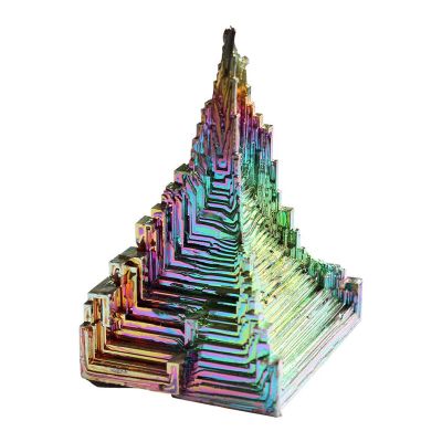 FIDEMM Natural Crystal Rough Natural Green Metal Stone Bismuth Ore Rough Pyramid Beautiful Gift Rainbow Bismuth Specimen Crystal 1Pcs Healing Mineral (Color : 1pcs, Size : 20-29g)
