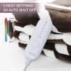 VENTIMI Electric Blanket Heated Throw, 50" x 60" Heated Blanket with 5 Heat Levels & 3 Hours Auto Off, Fast Heating Blanket with ETL & FCC Certification, Coffee view 2