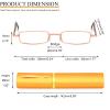 REAVEE 4 Pack Slim Pen Reading Glasses Small Tube Readers for Men Women Spring Hinged with Portable Clip Case, Black Brown Gold Blue 3.25 view 4