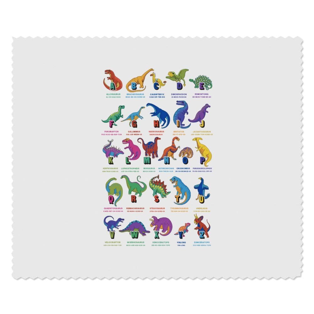 Azeeda 2 x 'Dinosaur Alphabet' Microfibre Lens/Glasses Cleaning Cloths (LC00020780)