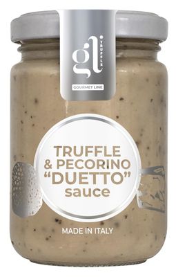 GL Truffle GOURMET LINE Truffle & Pecorino "Duetto" Sauce, Pasta Sauce, 130 gm (4.6oz), Italian Truffle Sauce with DOP Pecorino, Product of Italy