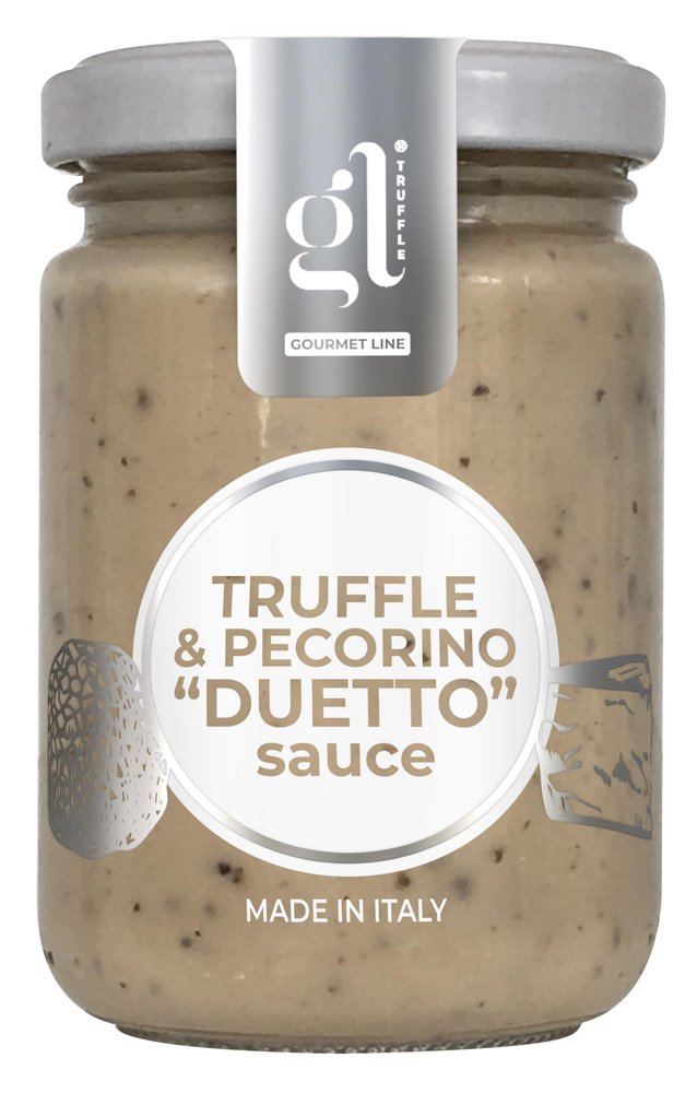 GL Truffle GOURMET LINE Truffle & Pecorino "Duetto" Sauce, Pasta Sauce, 130 gm (4.6oz), Italian Truffle Sauce with DOP Pecorino, Product of Italy