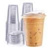 GUSTO Clear Plastic Cups with Lids [16 oz - 100 Count] - Disposable Iced Coffee Drink Cups with Strawless Sip Lids for Smoothies, Juices, and More - (Formerly Comfy Package) view 1