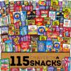 CRAVEBOX Snack and Candy Box (115 Count) Valentines Variety Pack Bundle Assortment Gift Basket Adults Kids Care Package Boyfriend Birthday Office College Teen Boys Men Students Food College School view 1