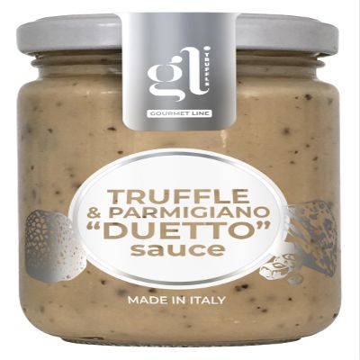 GL Truffle GOURMET LINE Truffle & Parmigiano "Duetto" Cream Sauce, Tartufi Pasta Sauce, Condiment, 130 gm (4.6 oz), DOP Parmigiano Reggiano, Product of Italy