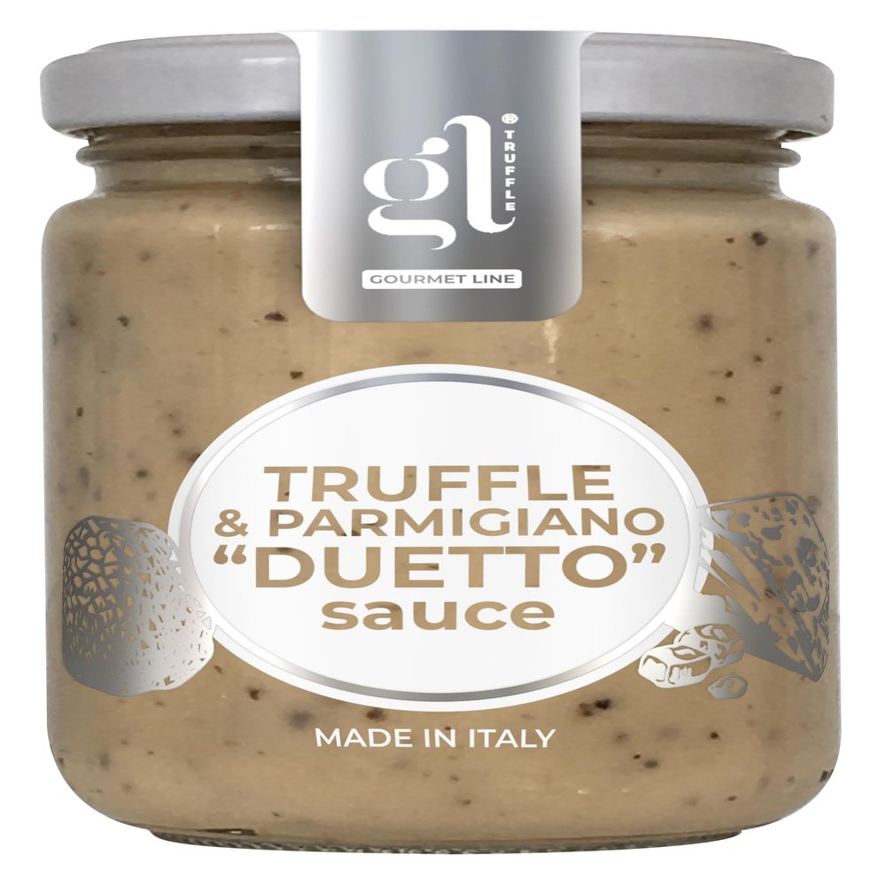 GL Truffle GOURMET LINE Truffle & Parmigiano "Duetto" Cream Sauce, Tartufi Pasta Sauce, Condiment, 130 gm (4.6 oz), DOP Parmigiano Reggiano, Product of Italy