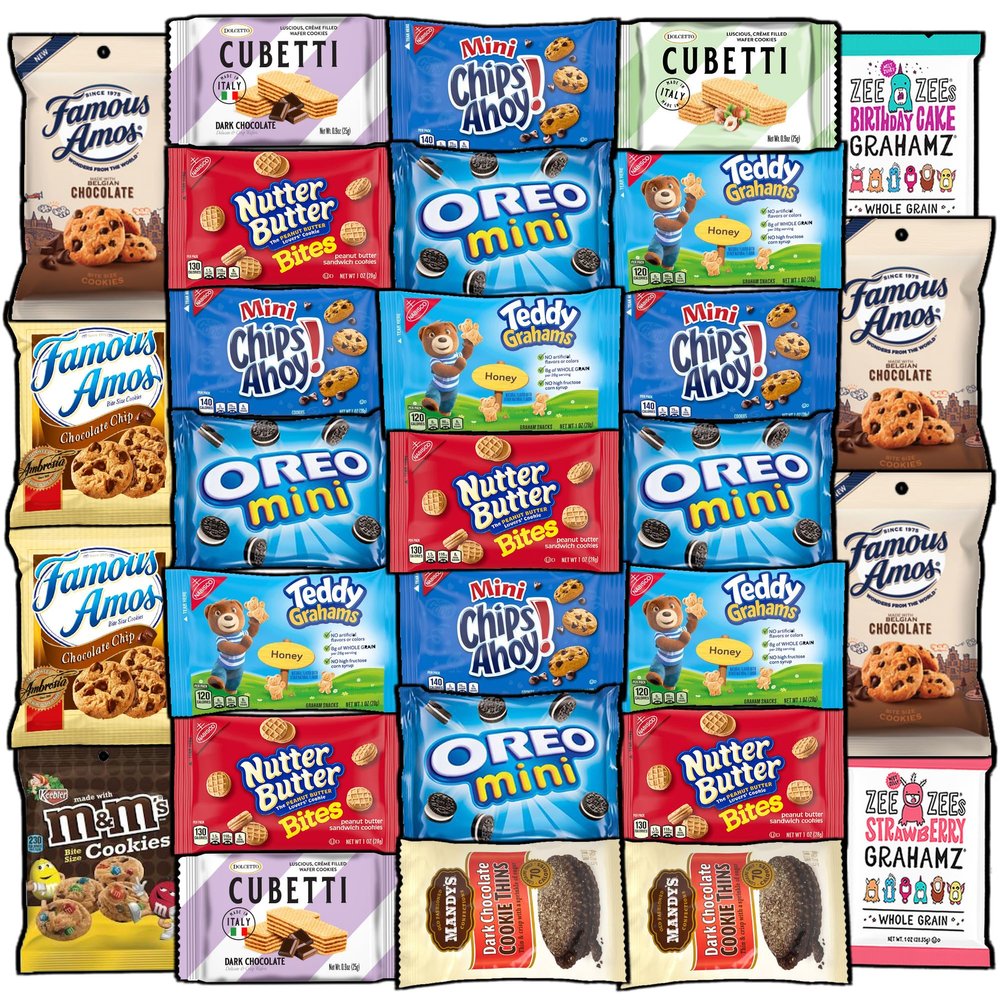 CRAVEBOX Cookies Variety Pack - Valentines Snack Box Care Package - Specialty Chocolate Chip Cookies - Bundle Gift Assortment - Kids Adults Boyfriend Girlfriend Men Women Boys Girls Students Final Exams