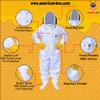 American Bee Cotton Beekeeping Suit, Full Body Beekeepers Protective Gear with Fencing Veil Hood, Elastic Cuffs & Breathable Fabric, With Two Pairs of Gloves (2XL) view 3