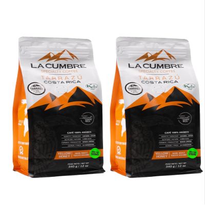 La Cumbre Specialty Coffee Whole Bean Medium Roast, Arabica Beans, Low Acid, Gourmet Whole Bean, Vegan, Kosher & Keto Friendly, Yellow Honey Process 12 oz, 2 Pack