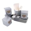 AUEAR, 50 Pack of Kraft Gift Boxes with Clear Plastic Heart Window 2x2x2 inch Grey Treat for Cake Candy Cookies Dessert view 1
