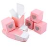 AUEAR, 50 Pack of Kraft Gift Boxes with Clear Plastic Heart Window 2x2x2 inch Pink Treat for Cake Candy Cookies Dessert view 1