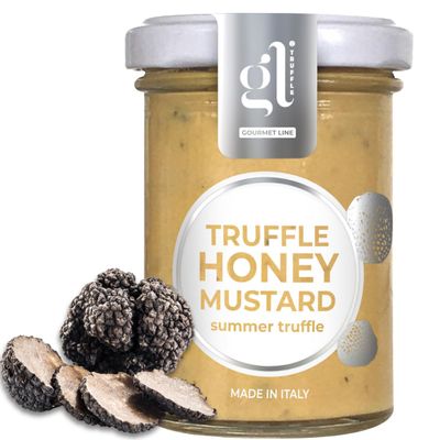 GL Truffle GOURMET LINE Truffle Honey Mustard, 100 gm (3.52 oz), Sweet and Savory Condiment, Spreadable, A Fusion of Sweetness and Zest, Non GMO, Product of Italy