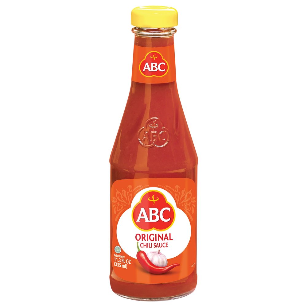 ABC Original Chili Sauce, 11.3 Oz, Spicy Sriracha Style Sambal, No MSG, Umami Flavor, Indonesian BBQ Dip Made with Chili & Garlic