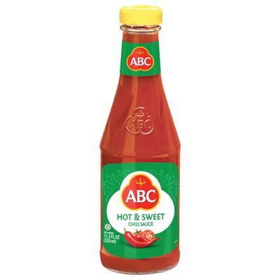 ABC Hot & Sweet Chili Sauce, 11.3 Oz, Spicy Sriracha Style Sambal, No MSG, Umami Flavor, Indonesian BBQ Dip Made with Chili & Garlic