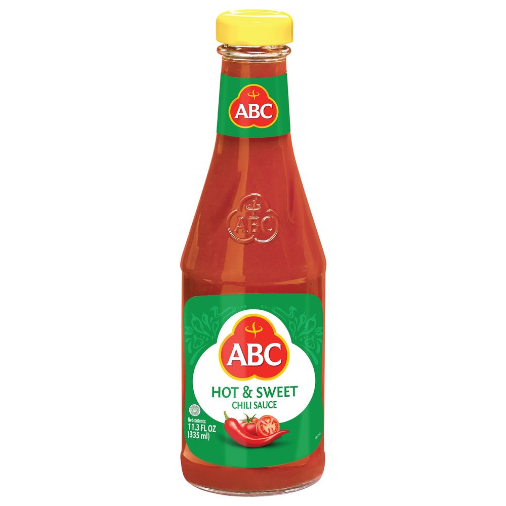 ABC Hot & Sweet Chili Sauce, 11.3 Oz, Spicy Sriracha Style Sambal, No MSG, Umami Flavor, Indonesian BBQ Dip Made with Chili & Garlic