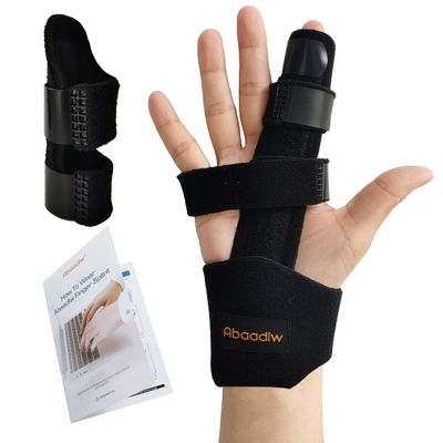 Abaadlw Trigger Finger Splint 2 Pcs, Adjustable Index Finger Splint, Finger Splint Middle Finger, Ring Finger Splint, Pinky Finger Splint,Hand Brace