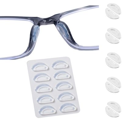 Eyeglass Nose Pads-Upgraded Soft Silicone Adhesive Glasses Nose Pad, Anti-Slip Nose Pads for Glasses Full Plastic Frames Sunglasses (5 Clear Pairs)