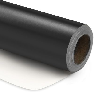 RUSPEPA Black Wrapping Paper - Solid Color Matte Metallic Jumbo Paper Roll Perfect for Wedding, Birthdays, Christmas, Baby Shower, Graduation Congrats, Father's Day Gifts - 30 Inches x 100 Feet