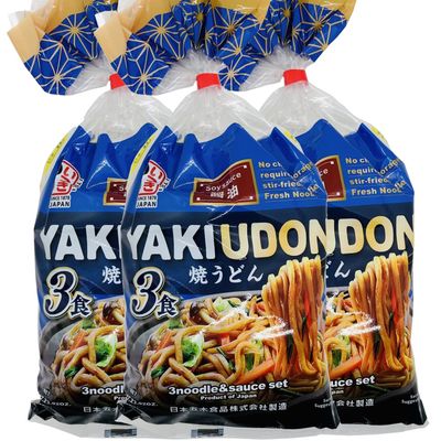 Itsuki Foods Yakiudon 3 servings with Soy Sauce 23.92 Oz (3 Count)