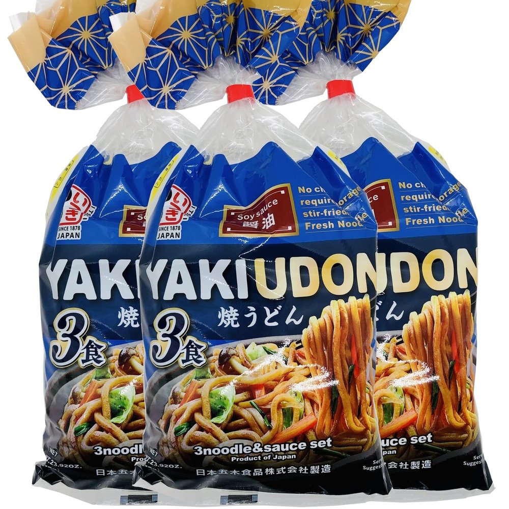 Itsuki Foods Yakiudon 3 servings with Soy Sauce 23.92 Oz (3 Count)