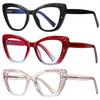 3 Pack Cat Eye Reading Glasses for Women - Blue Light Blocking Ladies Fashion Readers with Flexible Spring Hinges, Anti-Glare (black/red blue/pink, 1.5, multiplier_x) view 2