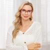 3 Pack Cat Eye Reading Glasses for Women - Blue Light Blocking Ladies Fashion Readers with Flexible Spring Hinges, Anti-Glare (black/red blue/pink, 1.5, multiplier_x) view 3