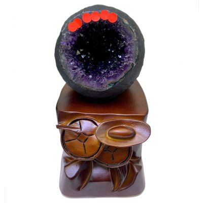DECORN Amethyst Crystals Geode Cave Rock and Healing Stones, Natural Raw Amethyst, Amathesis Crystal, Amethyst Cluster for Witchcraft, Home Decoration Gemstone Specimen,6.61lbs