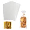 Augshy Cellophane Treat Bags - 300 Pcs, 4x9 Inches, 320 Twist Ties, 1.4 mils Thick OPP Plastic for Packaging Candies, Dessert, Bakery, Cookies view 1