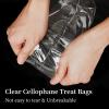 Augshy Cellophane Treat Bags - 300 Pcs, 4x9 Inches, 320 Twist Ties, 1.4 mils Thick OPP Plastic for Packaging Candies, Dessert, Bakery, Cookies view 4