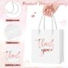 Honoson 60 Pcs Mini Thank You Gift Bag with Handle Bulk 4 x 2.75 x 4.5'' Small Paper Foil Bag for Valentines Day Wedding Gift Wrapping Birthday Party(Rose Gold and White) view 3