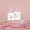 Honoson 60 Pcs Mini Thank You Gift Bag with Handle Bulk 4 x 2.75 x 4.5'' Small Paper Foil Bag for Valentines Day Wedding Gift Wrapping Birthday Party(Rose Gold and White) view 4