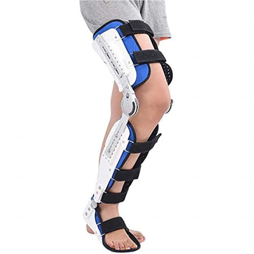 FBITE Knee Hip Brace - Adjustable Knee Support for ligament injuries, Sports Injuries, Mild Osteoarthritis (OA) - Universal size, Sold as Single Unit,blue-Left