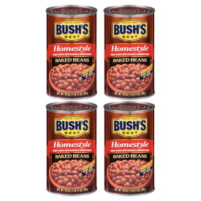 Bush's Best Baked Beans, Canned Homestyle Baked Beans, 28 Ounce (Pack of 4)