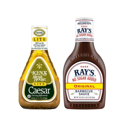 Ken's Steak House Variety, 1 Ken's Steak House Lite Ceasar Dressing, 16 FL OZ, 1 Sweet Baby Ray's Barbecue Sauce No Sugar Added, Original, 18.5 OZ, 1 CT