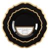 PLASTICPRO 64 Pack Elegant Disposable Plastic Plates Combo Set Includes 32 Dinner Plates and 32 Salad Plates Heavy Duty Fancy Party Plates Black & Gold Contemporary Design view 1