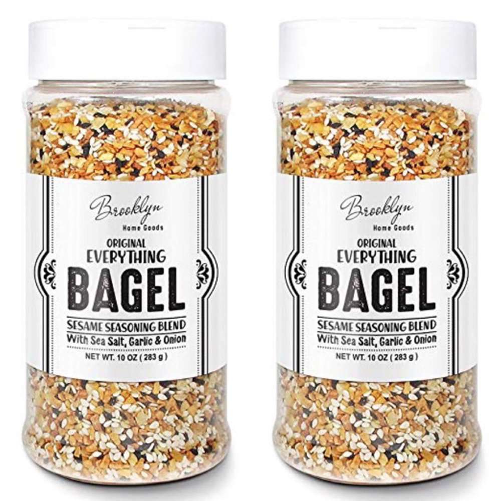 2 Pack Everything Bagel Seasoning Blend Original XL 10 Ounce Jar - Bagel Allspice, Sesame Seasoning Spice Shaker, Delicious Blend of Sea Salt and Spices Garlic Powder Onion Flakes