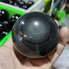 AtkitS Natural Black Obsidian Rainbow Cat Eye Sphere Crystal Ball view 1
