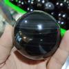 AtkitS Natural Black Obsidian Rainbow Cat Eye Sphere Crystal Ball view 3