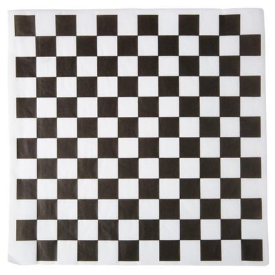 Deli Sandwich Wraps Basket Liners and Food Wrapping Liner Papers by Feronia Packaging of 10 pack (Black Checked)