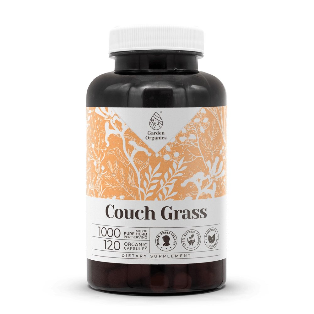 Garden Organics Couch Grass 120 Capsules | High-Potency Herbal Dietary Supplements | Made with Vegetable Capsules and Couch Grass (Elymus repens) Dried Root (120 Count)