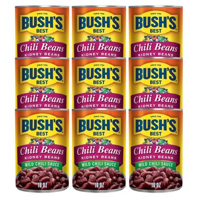 Bush Best Chili Bean Md Kidney, 16 Ounce (Pack of 9)