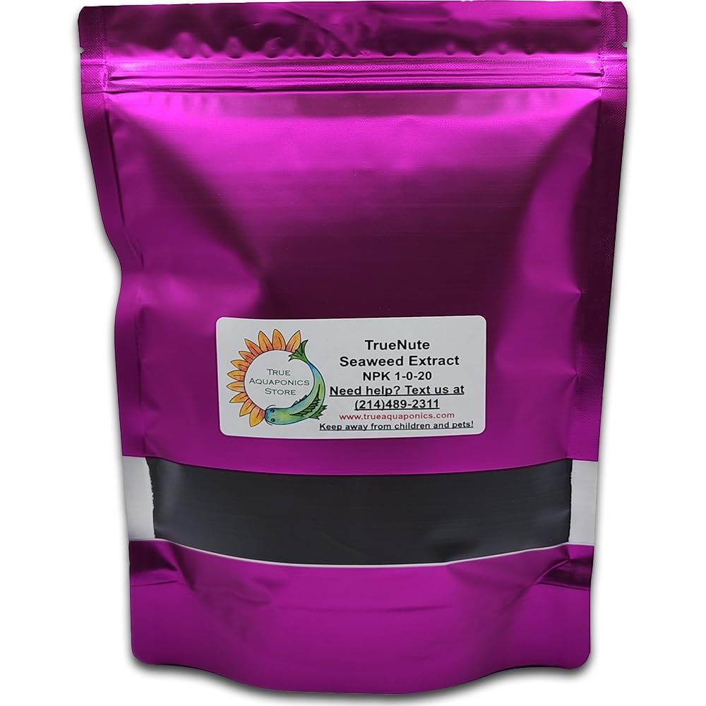 TrueNute Seaweed Extract Powder for Aquaponics, Hydroponics, Soil Drench and Foliar Spray to Correct Potassium Deficienciesand Add Micro Elements, Made from Ascophyllum Nodosum 16 Ounces